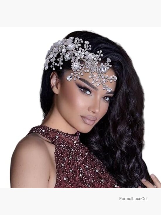 Crystal Rhinestone Bridal Headpiece Handmade Wedding Headband main image 5